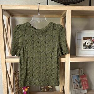 Anthropologie pointelle sweater tee